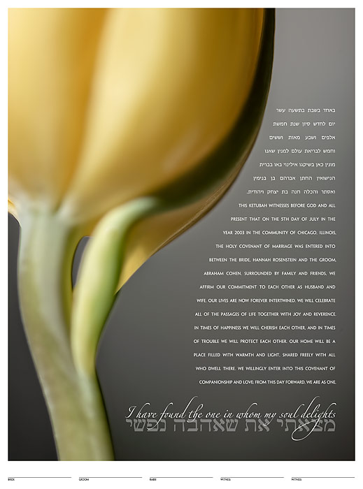 The Tulip Ketubah: a fine art ketubah created by Daniel Sroka of ModernKetubah.com for couples of all faiths and cultures.